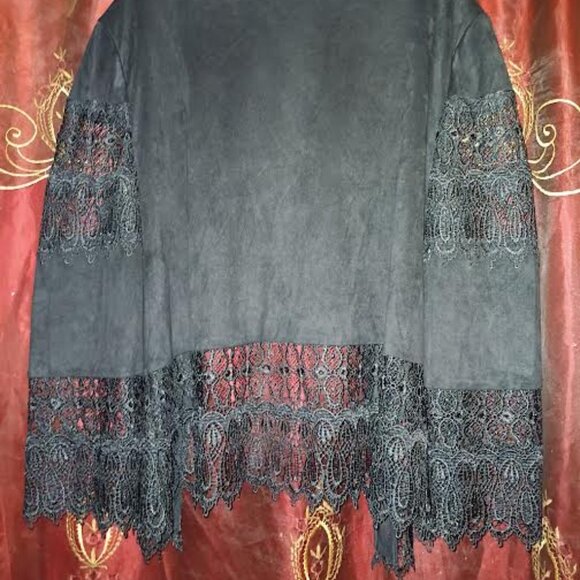 Chico's plus size 2 Black Lace Jacket Blazer - Picture 2 of 7